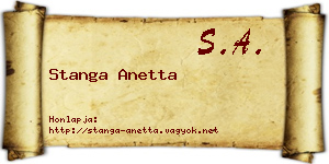 Stanga Anetta névjegykártya